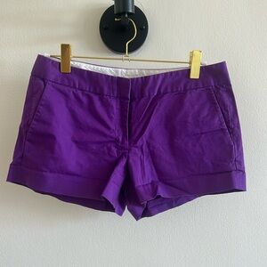 J. Crew purple chino shorts Sz 10
